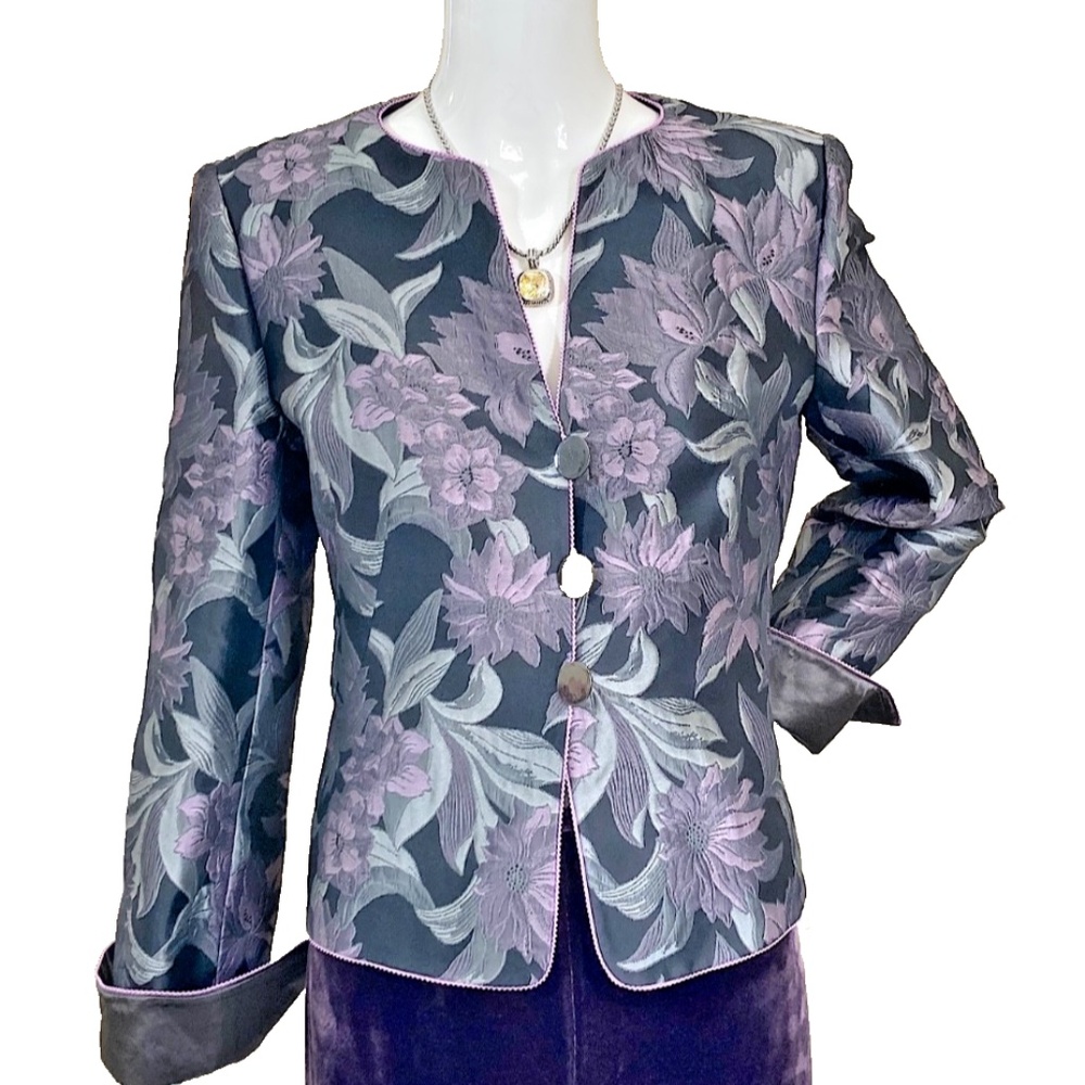 🆕🏷️ Armani Vintage Floral Silk Bend Two-Piece Ensemble Made in Italy Tags@1695 - Picture 3 of 10
